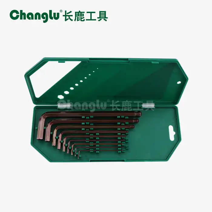 9PCS antique brass ball end hex key wrench